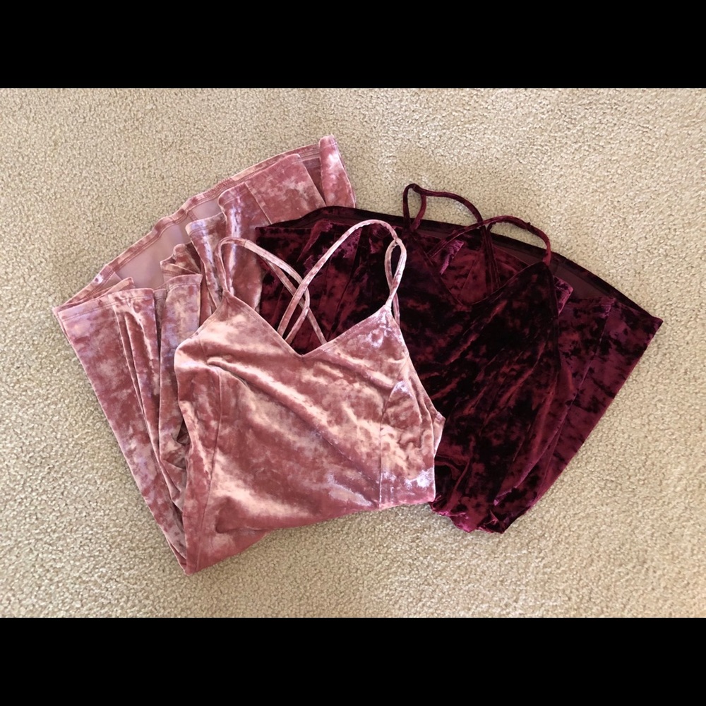 Velvet Spaghetti Strap Dresses-TWO for one price!!